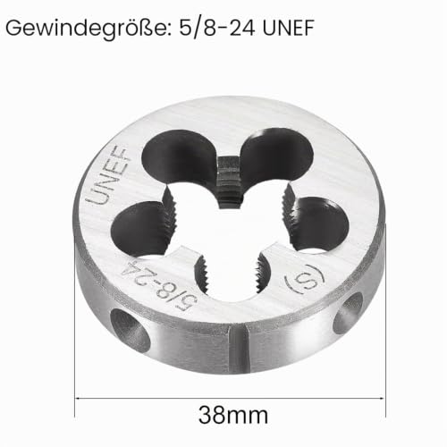 sourcing map Round Die UNF 5/8-24 American Cut Resistant | Thread cutting clamp, alloy tool steel thread repair tool
