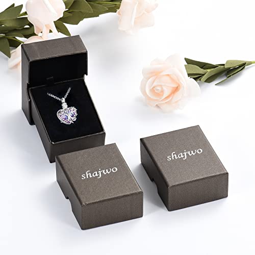 shajwo Tree of Life Heart Urn Necklace Silver-purple