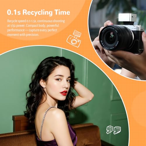 ZENIKO ZT08 F TTL Mini On‑Camera Flash,6500K Speedlite for Fuji (Silver) ZT08-F for Fujifilm (Silver)
