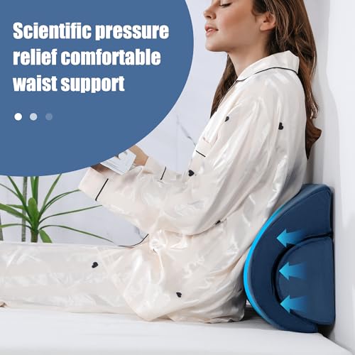 ROYALAY Half Moon Bolster Knee Pillow for Legs, Knees, Lower Back and Head, Adjustable Semi Roll Round Lumbar Support Pillow for Bed Sleeping, Health Large Half Moon Pillow for Reduce Pressure,Blue Navy Blue