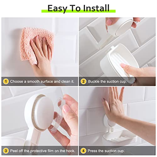 Uten Bathroom Suction Cup Shower Shelf 3-in-1 Wall Mounted Shower Basket Toothbrush Holder No Drill Hanging Rack Removable Shower Caddy Toilet Storage Rack Organizer