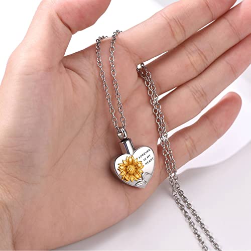 Cremation Jewelry Urn Necklace for Ashes for Women Memorial Ashes Necklace Sunflower