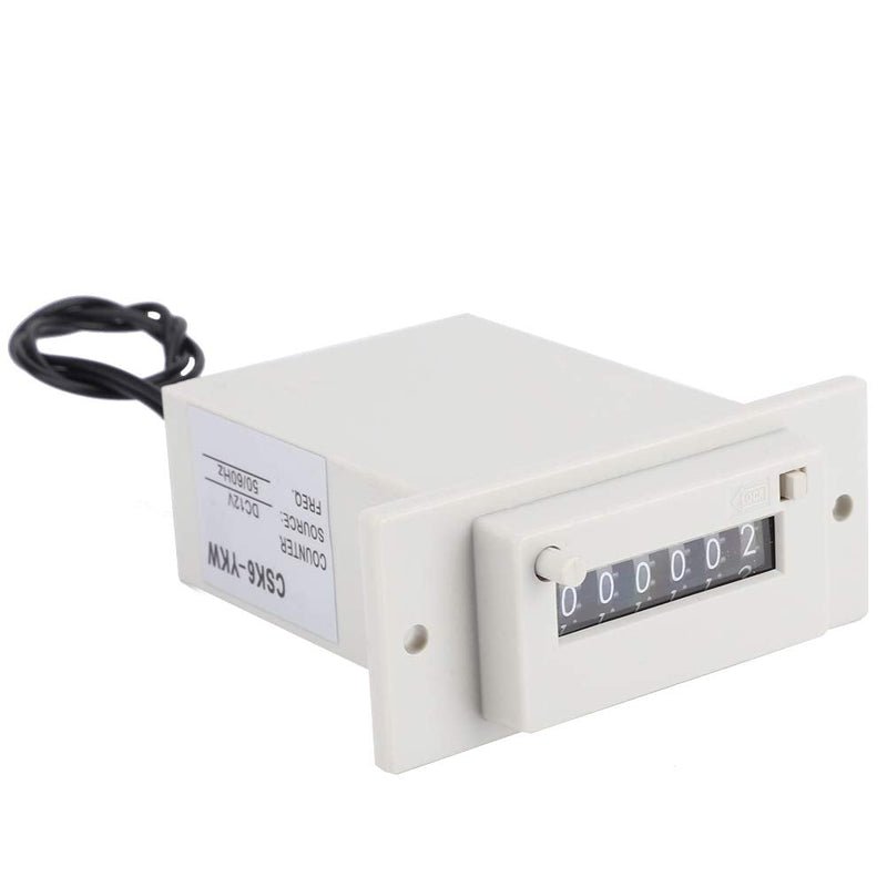 CSK6-YKW Electromagnetic Counter 6 Digit 0-999999 Counting Range Electronic Pulse Counter, Digital Counter, Sum Counter, Electromagnetic Pulse Counter (DC 12V), #-01