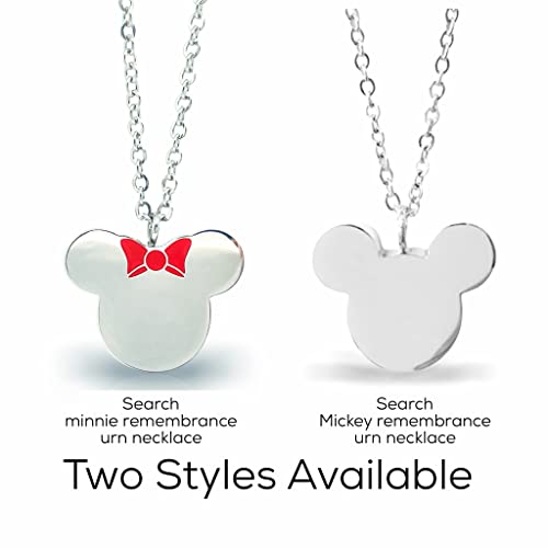 FIKA Mickey Cremation Ashes Remembrance Urn Pendant Necklace Jewelry Filling Kit Included Minnie