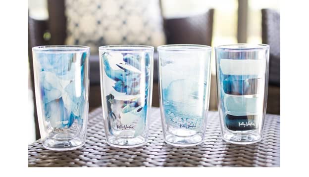 Tervis 16oz Tritan Tumbler | Kelly Ventura - Blue Collection Clear 16oz 4pk