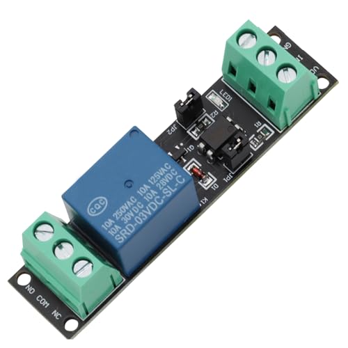 1 Channel 3V Relay Module with Optocoupler, Opto-Isolation, High Level Trigger, 1 Channel Relay Power Switch Module, Insulated Drive Control Module (Pack of 2)