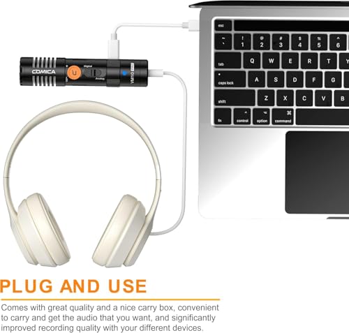 COMICA VM10 PRO Universal Video Microphone - Adjustable Gain, USB C Digital Output, Monitoring - Shotgun Mic for Camera, Smartphone, Tablet, PC - Ideal for Vlogging, Live Streaming, and Recording