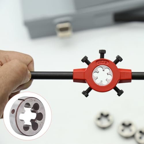 Tiiyee Round Thread Die G3/4 Pipe Tap Alloy Steel | Male Thread Die for Pipes Precise Cutting Function for Hand Tools Pipe Repair Metric Imperial Threads