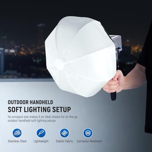 NEEWER Lantern Softbox for HS60B FS100B FS60C HB60B LED Video Light, 12" Quick Release 360° Omnidirectional Mini Light Diffuser(Not Bowens Mount) for Studio Photography Video Recording Streaming, NS7L