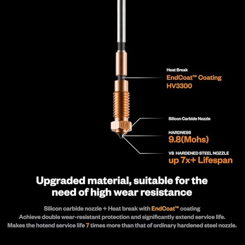 Phaetus Upgrade Nextruder Prusa 0.4mm Silicon Carbide Nozzle 3D Printer Accessories for MK4 MK4S XL MK3.9 MK3.9S Hotend: Heat Break with EndCoat Coating - Keep Printing Filament Up to 154LB