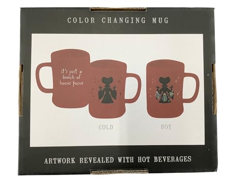 Rae Dunn Halloween Coffee Mug, It's Just A Bunch of Hocus Pocus, Maroon Color Changing Mug Maroon - Color Changing