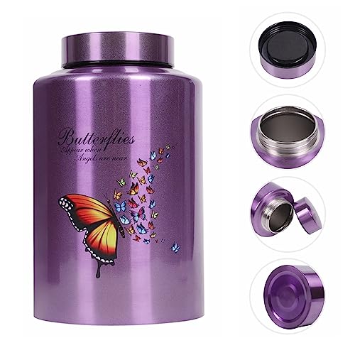 Urns for Human Ashes Adult Female Up to 220 lbs,Purple Butterfly Urn for Mom Ashes with Velvet Bag,Decorative Urns for Ashes Adult Women,Cremation urn Female (Butterfly, Purple) Butterfly Purple