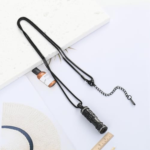 XSMZB Tree of Life Cremation Jewelry for Ashes Human Pet Cylinder Keepsake Ashes Necklace Cremation Memorial Pendant for Women Men Black