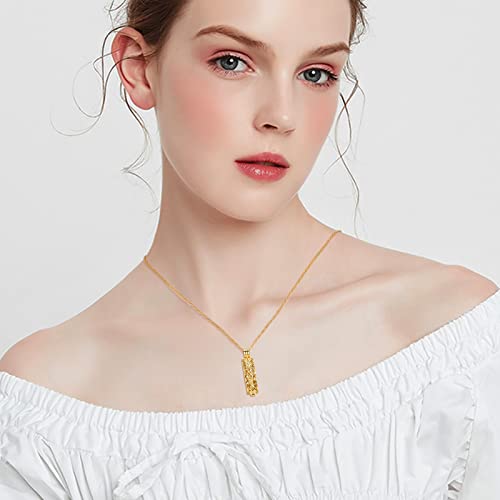 shajwo Cremation Cylinder Urn Ashes Necklace for Women Men Tree-Gold