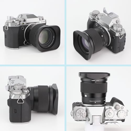 Haoge Bayonet Square Metal Lens Hood for Sigma 56mm F1.4 DC DN Lens LH-SM5614