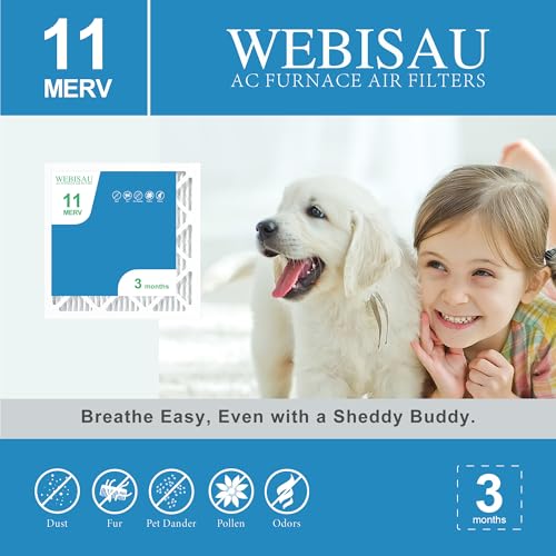 WEBISAU 12x12x1 MERV 11 furnace air filter 4-pack for HVAC systems