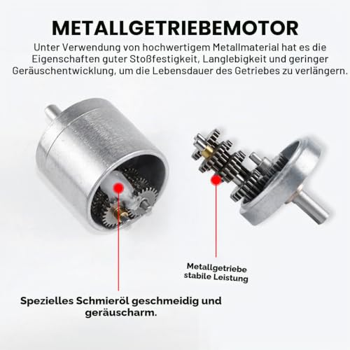 DEWIN DC 12V Gear Motor, 20mm Electric Gear Motor with High Torque Reduction Accessory Tool 15 RPM