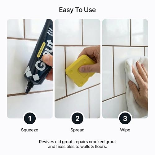 Hemway Brown Grout Reviver 400g with 4 Piece Profiling Tool Kit 400g / 250ml