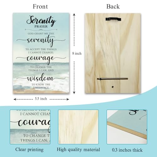 Christian Desk Sign, Bible Verses Wall Decor Serenity Prayer, Religious Gifts For Women Friends, Scripture Gifts For Baptism Birthday, Wooden Plaque Decor for Home Office -33
