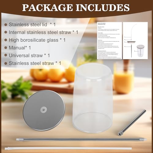 16.9 oz Glass Milk Container for Jura & Stainless Steel Milk Pipe Casing with HP3 Adapter, Compatible with Jura Coffee Machine Models: Z8, Z6, J6, S8, S80, E8, GIGA X8G2/ X3G2, X8, X10, WE8 Container+Casing