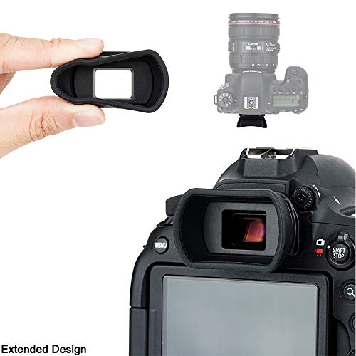 JJC Silicone EB Eyecup Viewfinder for Canon 5D Mark II 90D 70D 6D, 2-Type Original+Extended