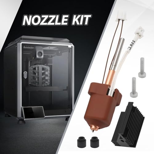 Hoypeyfiy K1C Ceramic Heating Block Kit, K1 Max/K1C Hotend Kit, 3D Printer Parts All Metal Quick-Swap Nozzle Kit Heat Break 300°C High Temperature 600 mm/s High Flow type2
