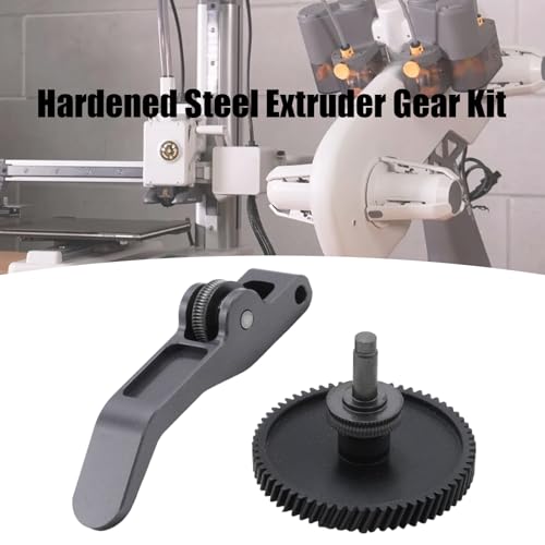 Hardened Steel Extruder Gear Kit, DLC Coating Dual Gear Design, Replacement for Bambu Lab A1, A1 Mini 3D Printer, Aluminum Handle and POM Gear Assembly