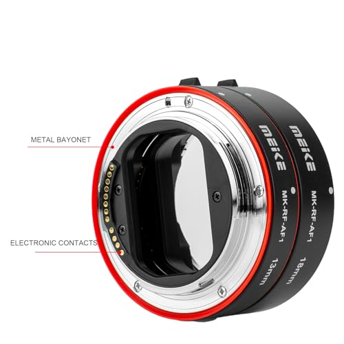 Meike MK-RF-AF1 13mm + 18mm Metal AF Full Frame Macro Extension Tube Adapter Ring Kit for EOS-R Series Cameras RF Mount Cameras EOS-R EOS-RP