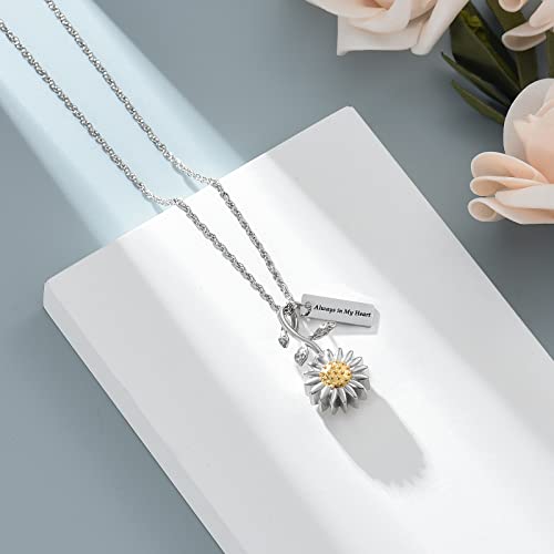 shajwo Sunflower Urn Necklace for Ashes for Women Cremation Jewelry for Human Ashes Memorial Keepsake Pendant Mom