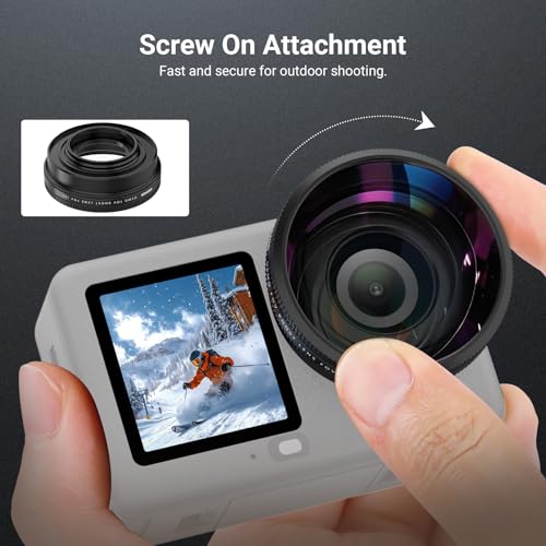 NEEWER Wide Angle Lens Compatible with DJI Osmo Action 6 Only 185°Wide Angle Lens