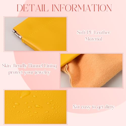 50 Pcs PU Leather Jewelry Pouch Travel Bag Gift Bags Pocket Cosmetic Bag Portable Jewelry Organizer (Multicolor) Multicolor