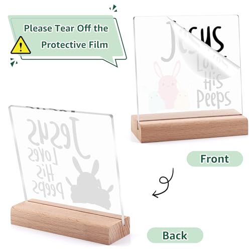 Religious Christian Gifts for Women Men Easter Acrylic Plaque with Wooden Stand Office Gifts for Coworkers Friends Funny Easter Gift for Women Men Religious Faith Desk Decor for Office Home Christmas
