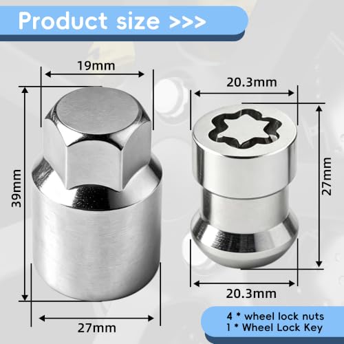 AAAWZDWD wheel lock lug nuts for Honda Accord, Civic, Clarity, CR-V, and HR-V #08W42-SCV-102
