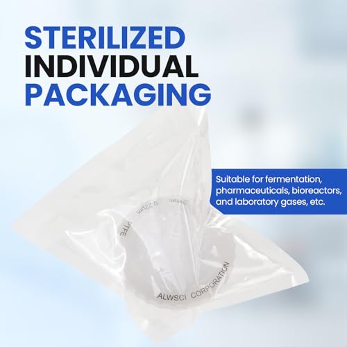 Sterile 50 mm PTFE Sterile Valve Filter, 0.22 µm Hydrophobic Syringe Filter | Maximum operating pressure 60 psi, individually packaged