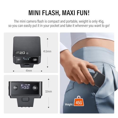 Godox iT20 S TTL Mini Flash - iT20S Camera Flash for Sony Upgraded IM20 BLACK IT20-S