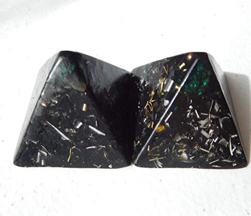 3 Black Iron Oxide Small Pyramids Orgone Generator Energy Accumulator Perfect Gifting Tool! Made Using Advance Harmonics Orgonite Many Beautiful Ingredients!