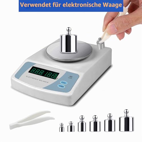 Calibration Weight, 1 g, 2 g, 5 g, 10 g, 20 g, 50 g, 100 g, Stainless Steel Precision Calibration Weight, Calibration Weight Set with Calibration Weight, Tweezers for Digital Scales, Laboratory, Hobby