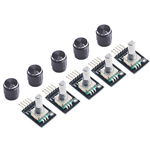 Rotary Encoder Module KY-040 360 Degree Rotary Encoder, Rotary Angle Encoder, with Push Button (Pack of 5)