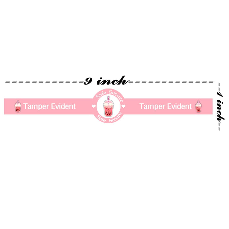 [Australia - AusPower] - Safe Secure Tamper Evident Seals Stickers for Drink Lids,1" x 9" Tamper Proof Sticker,Food Delivery Stickers Sealed for Freshness Labels Drink Food Coffee Milk Tea Ice Cream Seal Sticker,500 Pcs 