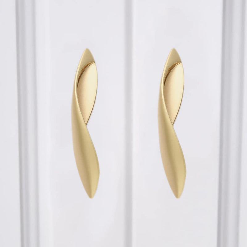 [Australia - AusPower] - 4Pcs Arcuate Pulls Handles Knobs,3.8" C-C Modern Elegant Curved Handle Cabinet Pulls,Create a Spatial Aesthetic,S-Shaped Solid Zinc Alloy Drawer Pull (4 Pack, Pearl Gold, 3.8" Hole Centers) 