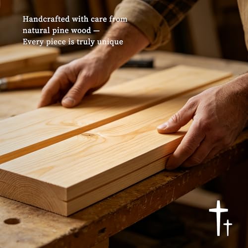 Nuvivilan Natural Wooden Wall Cross Decor, Minimalist Christian Cross Wall Art for Home, Church, Prayer Room, Bedroom & Living Room, Religious Gift for Women (13" L x 6.9" W) Star Cross