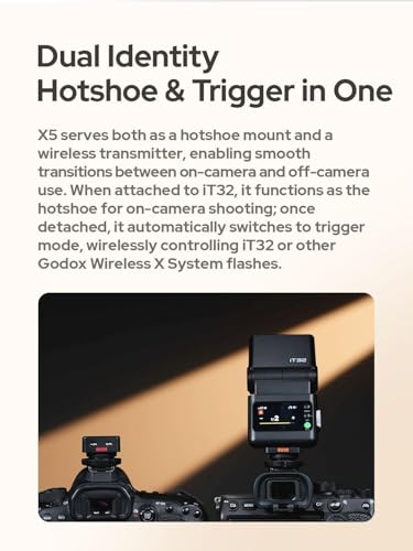 Godox X5S TTL Wireless Flash Trigger for Sony, 2-in-1 Hotshoe & Trigger X5-S