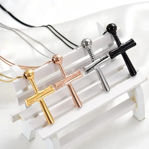 Baseball Cremation Jewelry Urn Necklaces Cross Memorial Pendant Silver