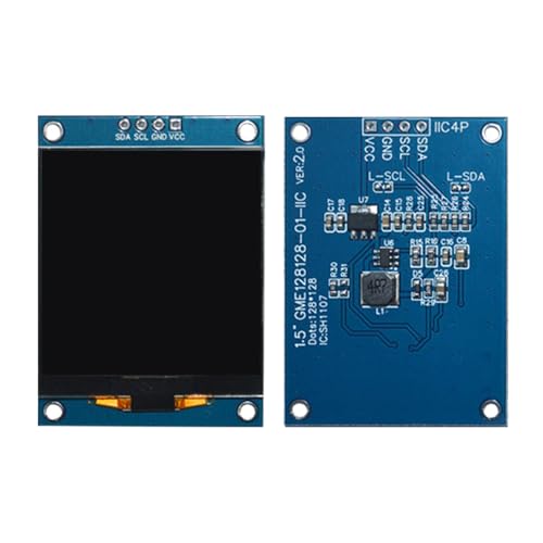 1.5 Inch SH1107 OLED Display Module, 128 x 128, IIC I2C, 4 Pin, White | 1.5 inch, LCD display, IIC, OLED screen