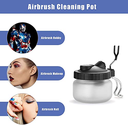 Airbrush Cleaning Kit AILHOMEWELL Airbrush Clean Pot Glass Cleaning Jar with Holder 5pc Cleaning Needles/5pc Cleaning Brushes/1 Wash Needle/3 Extra Filters Airbrush Cleaner kit Airbrush Gun Wash