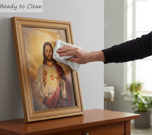 Vintage Gold Framed Sacred Heart of Jesus Artwork Canvas Wall Art 12x16 in 16"L x 12"W