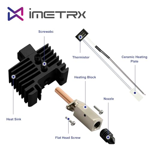 3D Printer Extruder Upgraded Version 2.0 Hotend for Bambu Labs P1P/P1S ,with Ceramic Heater and Cartridge Thermistor Black For P1P/P1S
