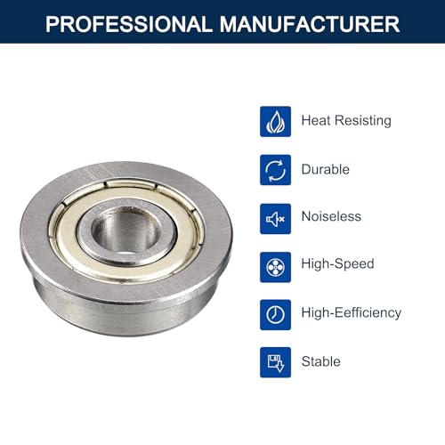 HiPicco F628ZZ Flanged Ball Bearing, ID 8mm x OD 24mm x Width 8mm Miniature Bearings, Double Metal Shielded Deep Groove Bearings, Pre-Lubricated (GCr15) Chrome Steel 10pcs F628ZZ 8mmx24mmx8mm