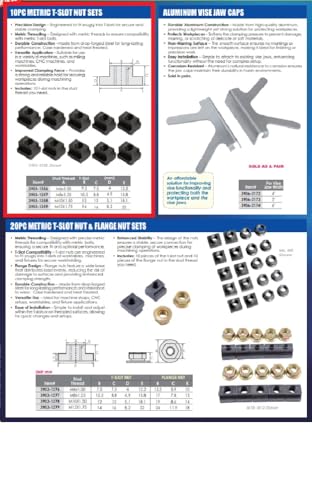 HHIP 10-piece M10 x 1.50 T-nut set with threaded nuts for machine tool tables