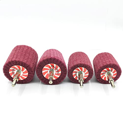 7 PCS Non Woven Abrasive Buffing Wheels Drill Attachment, Scouring Pads Wheel with 1/4" Shank for Polishing Mirror Stainless Steel Copper Aluminum Wood Wares 320 Grit 7